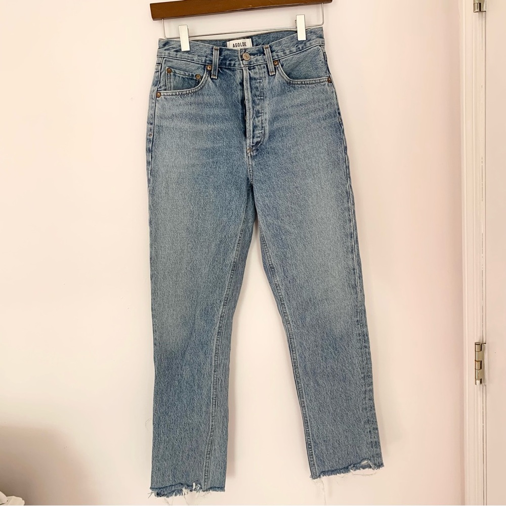 Agolde Riley High Rise Straight Crop Jeans - Picture 2 of 8